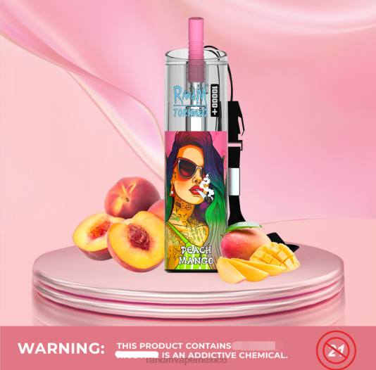 RandM Tornado Dispositivo vapeador con control de flujo de aire 10000 plus 1 ud. 66X8885 RandM disposable vape mango durazno