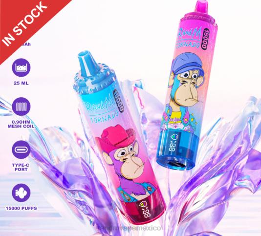Fumot RandM Tornado Dispositivo vape 15000 con batería y pantalla ejuice versión 1 66X8826 e cigarette RandM vimto