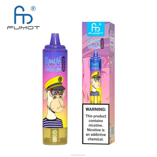 Fumot RandM Tornado Dispositivo vape 15000 con batería y pantalla ejuice versión 1 66X8826 e cigarette RandM vimto