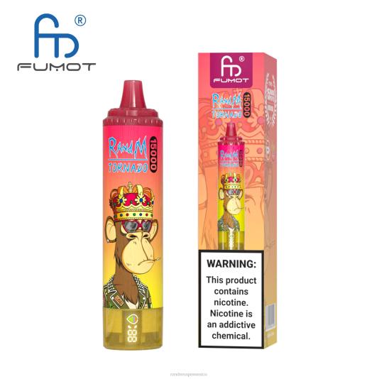 Fumot RandM Tornado Dispositivo vape 15000 con batería y pantalla ejuice versión 1 66X8826 e cigarette RandM vimto