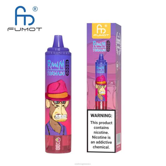 Fumot RandM Tornado Dispositivo vape 15000 con batería y pantalla ejuice versión 1 66X8826 e cigarette RandM vimto