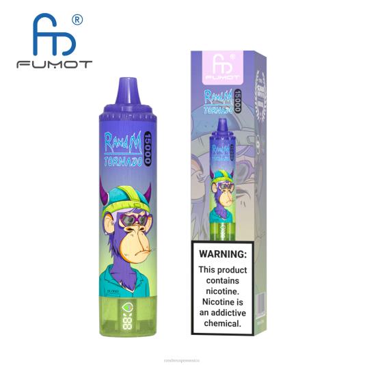 Fumot RandM Tornado Dispositivo vape 15000 con batería y pantalla ejuice versión 1 66X8826 e cigarette RandM vimto