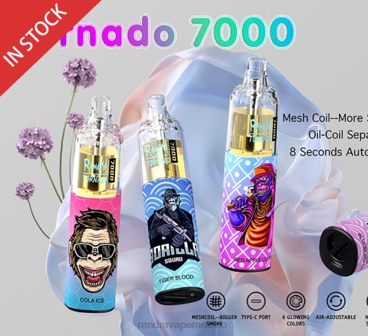 RandM Tornado Dispositivo vapeador con control de flujo de aire 7000 1 ud. 66X88173 RandM tornado eesti hielo de uva