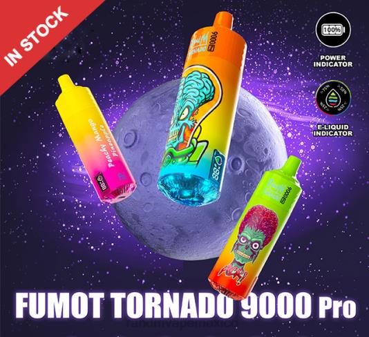 Fumot RandM Tornado Dispositivo vape 9000 pro con batería y pantalla ejuice versión 3 66X88235 RandM disposable vape hielo de durazno de verano