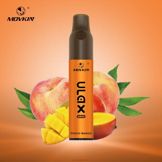 RandM Movkin Ulax Dispositivo de vapeo desechable recargable 6800 (bobina de cerámica) 66X8860 tornado vape flavours mango durazno