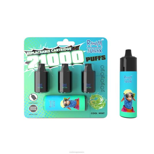 RandM Sunax Dispositivo de vapeo reemplazable con cápsula de control de flujo de aire 21000 1 ud. 66X88265 RandM disposable vape menta fresca