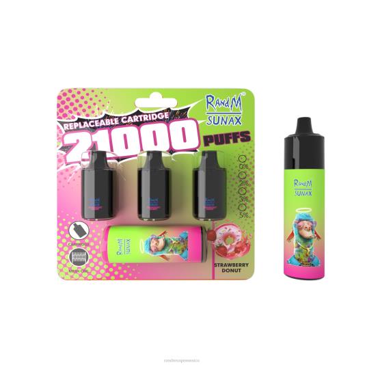 RandM Sunax Dispositivo de vapeo reemplazable con cápsula de control de flujo de aire 21000 1 ud. 66X88267 RandM vape sale donut de fresa