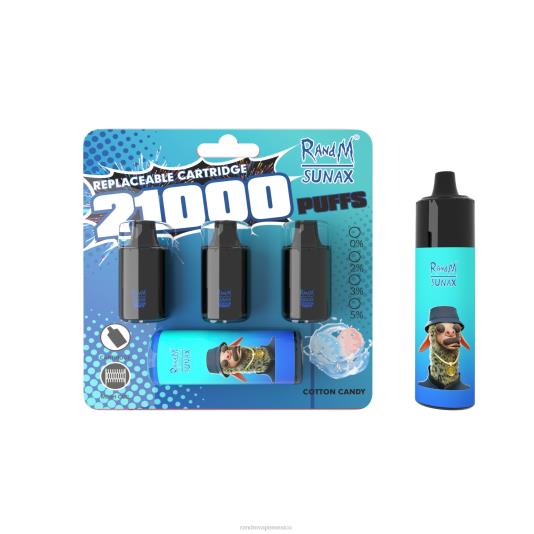 RandM Sunax Dispositivo de vapeo reemplazable con cápsula de control de flujo de aire 21000 1 ud. 66X88273 RandM tornado eesti algodón de azúcar