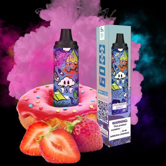 RandM Tornado Dispositivo vape pod con control de flujo de aire 6000 1 pieza 66X88285 RandM disposable vape donut de fresa