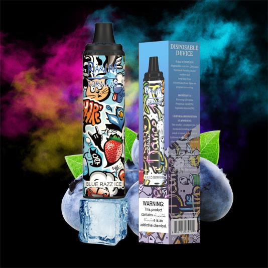 RandM Tornado Dispositivo vape pod con control de flujo de aire 6000 1 pieza 66X88293 RandM tornado eesti hielo azul